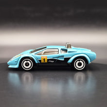 Load image into Gallery viewer, Hot Wheels 2024 Lamborghini Countach Pace Car Cyan Retro Racers 5 Pack Exclusive