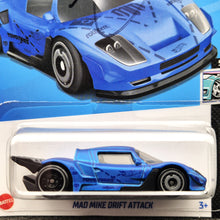 Load image into Gallery viewer, Hot Wheels 2024 Mad Mike Drift Attack Satin Blue #59 HW Modified 5/10 Signed By Mad Mike New