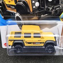 Load image into Gallery viewer, Hot Wheels 2025 '15 Land Rover Defender Double Cab Yellow #179 HW Dirt 10/10 New Long Card
