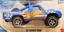 Load image into Gallery viewer, Hot Wheels 2021 '87 Dodge D100 Blue #168 HW Race Team 1/10 New Long Card