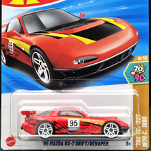 Load image into Gallery viewer, Hot Wheels 2025 '95 Mazda RX-7 Drift Red #163 HW: '70s VS. '90s 9/10 New Long Card