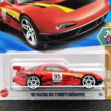 Load image into Gallery viewer, Hot Wheels 2025 '95 Mazda RX-7 Drift Red #163 HW: '70s VS. '90s 9/10 New Long Card