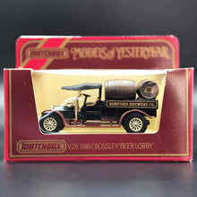 Load image into Gallery viewer, Matchbox 1918 Crossley Beer Lorry Romford Brewery Co Models Of Yesteryear Y26-1 Boxed