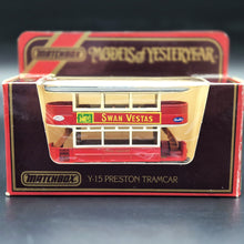 Load image into Gallery viewer, Matchbox 1920 Preston Tramcar London Transport Swan Vestas Models Of Yesteryear Y15-3