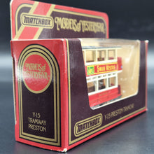 Load image into Gallery viewer, Matchbox 1920 Preston Tramcar London Transport Swan Vestas Models Of Yesteryear Y15-3