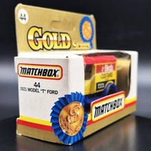 Load image into Gallery viewer, Matchbox 1990 1921 Ford Model T - Bird's Custard Powder Yellow #44 1-75 Gold Series