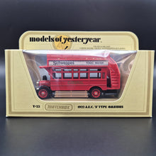 Load image into Gallery viewer, Matchbox 1922 AEC S Type Omnibus Schweppes Models Of Yesteryear Y23-1 Boxed