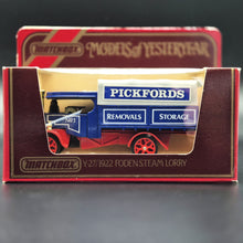 Load image into Gallery viewer, Matchbox 1922 Foden Steam Lorry Pickfords Blue Models Of Yesteryear Y27-1