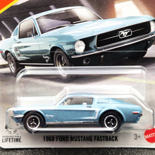 Load image into Gallery viewer, Matchbox 2025 1968 Ford Mustang Fastback Tahoe Turquoise #67 MBX Showroom New Long Card