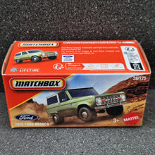 Load image into Gallery viewer, Matchbox 2025 1970 Ford Bronco Pale Green #59 MBX Adventure New Sealed Box