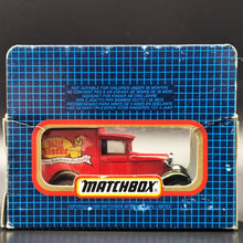 Load image into Gallery viewer, Matchbox 1983 Ford Model A Van Big Sister Bakehouse Products Red MB38 Matchbox 1-75 Boxed