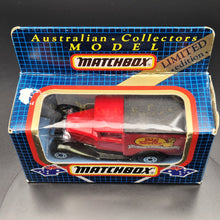 Load image into Gallery viewer, Matchbox 1983 Ford Model A Van Big Sister Bakehouse Products Red MB38 Matchbox 1-75 Boxed