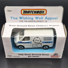 Load image into Gallery viewer, Matchbox 1989 Ford Transit Van White MB60 Wishing Well Appeal-Great Ormond St Childrens Hospital Boxed