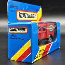 Load image into Gallery viewer, Matchbox 1990 Ford Model A Van Mervyn Wynne Diecast Models Red 1-75 Series MB38 Boxed
