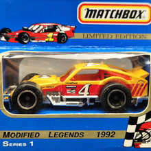 Load image into Gallery viewer, Matchbox 1992 Modified Legends Series 1 Carl "Bugsy" Stevens Modified Coupe #4 Limited Edition