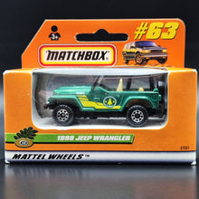 Load image into Gallery viewer, Matchbox 1999 1998 Jeep Wrangler Green #63 MBX 1-75 Series