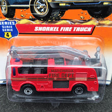 Load image into Gallery viewer, Matchbox 1998 Snorkel Fire Truck Red #26 To The Rescue Series 6/10 Long Card
