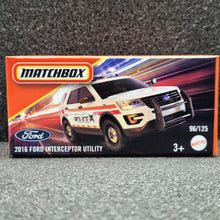 Load image into Gallery viewer, Matchbox 2025 2016 Ford Interceptor Utility White #96 MBX Rescue New Sealed Box