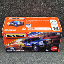 Load image into Gallery viewer, Matchbox 2025 Ford F-550 Super Duty Blue #41 MBX Construction New Sealed Box