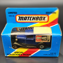 Load image into Gallery viewer, Matchbox 1983 Ford Model A Van Champion Spark Plugs Series 1-75 MB38 Boxed Limited Edition