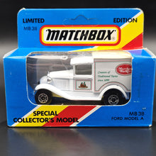 Load image into Gallery viewer, Matchbox 1989 Ford Model A Van Matthew Walker Creators Of Traditional Tastes White 1-75 Series MB38 Boxed