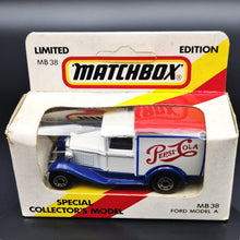 Load image into Gallery viewer, Matchbox 1984 Ford Model A Van Pepsi-Cola White Series 1-75 MB38 Boxed Limited Edition
