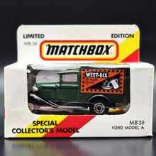 Load image into Gallery viewer, Matchbox 1990 Ford Model A Van Sanitarium-Weet-Bix Health Biscuit Dark Green Series 1-75 MB38 Boxed