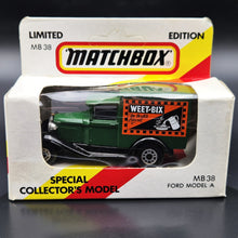 Load image into Gallery viewer, Matchbox 1990 Ford Model A Van Sanitarium-Weet-Bix Health Biscuit Dark Green Series 1-75 MB38 Boxed