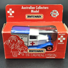 Load image into Gallery viewer, Matchbox 1991 Ford Model A Van The Childrens Hospital Camperdown 1-75 Series MB38 Special Edition Boxed