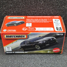 Load image into Gallery viewer, Matchbox 2025 Holden VF Commodore SSV Black #106 MBX Road Trip New Sealed Box