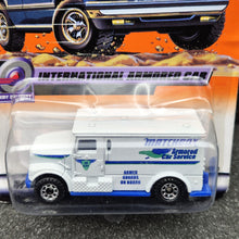 Load image into Gallery viewer, Matchbox 2000 International Armored Car Light Grey #58 Speedy Delivery Long Card