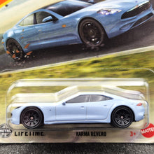Load image into Gallery viewer, Matchbox 2025 Karma Revero GS-6 Pale Blue #112 MBX Road Trip New Long Card