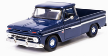 Load image into Gallery viewer, MotorMax 2021 1966 Chevy C10 Fleetside Pickup Dark Blue Timeless Legends 1-24 Diecast Pickup
