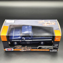 Load image into Gallery viewer, MotorMax 2021 1966 Chevy C10 Fleetside Pickup Dark Blue Timeless Legends 1-24 Diecast Pickup