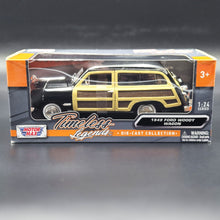 Load image into Gallery viewer, MotorMax 2021 1949 Ford Woody Wagon Black Timeless Legends #73260 1-24 Diecast Model