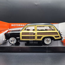 Load image into Gallery viewer, MotorMax 2021 1949 Ford Woody Wagon Black Timeless Legends #73260 1-24 Diecast Model