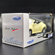 Load image into Gallery viewer, Welly 2004 Volkswagen New Beetle Convertible Pale Yellow 1:36 Collection Series Boxed