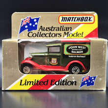 Load image into Gallery viewer, Matchbox 1990 Ford Model A Van John West Salmon Dark Green Series 1-75 MB38 Boxed