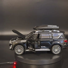 Load and play video in Gallery viewer, Explorafind 2023 Nissan Patrol Black 1:32 Die Cast Car