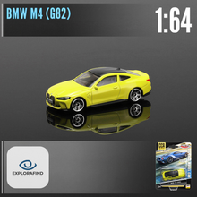 Load image into Gallery viewer, Explorafind 2023 BMW M4 G82 Yellow 1:64 Die Cast Car New