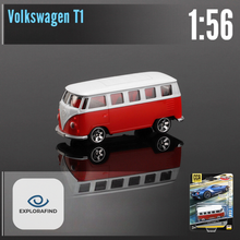 Load image into Gallery viewer, Explorafind 1966 Volkswagen T1 Red/White 1:56 Die Cast Van New