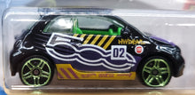 Load image into Gallery viewer, Hot Wheels 2018 Fiat 500 Black #2/5 HW Daredevils New Long Card