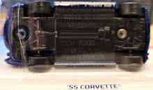 Load image into Gallery viewer, Hot Wheels 2018 '55 Corvette Blue #192 Then and Now 3/10 New Long Card