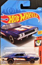 Load image into Gallery viewer, Hot Wheels 2018 '69 Dodge Charger 500 Blue #215 Muscle Mania 6/10 New Long Card