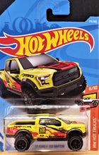 Load image into Gallery viewer, Hot Wheels 2018 '17 Ford F-150 Raptor Yellow #175 HW Hot Trucks 6/10 New Long Card