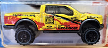 Load image into Gallery viewer, Hot Wheels 2018 '17 Ford F-150 Raptor Yellow #175 HW Hot Trucks 6/10 New Long Card