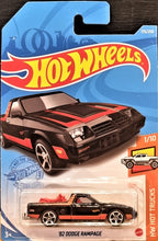 Load image into Gallery viewer, Hot Wheels 2021 '82 Dodge Rampage Black #175 HW Hot Trucks 1/10 New Long Card