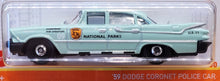 Load image into Gallery viewer, Matchbox 2021 '59 Dodge Coronet Police Car Mint Green MBX Metro #71/100 New Long Card