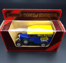 Load image into Gallery viewer, Matchbox 1929 Morris Cowley Van Michelin Blue Models Of Yesteryear Y19