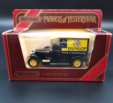 Load image into Gallery viewer, Matchbox 1927 Talbot Van Dunlop Tyres Black Models Of Yesteryear Y5